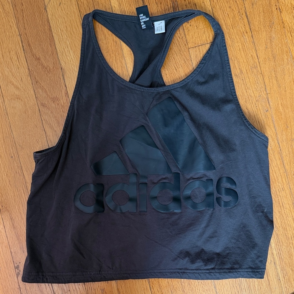 Adidas Black Racerback Crop Top